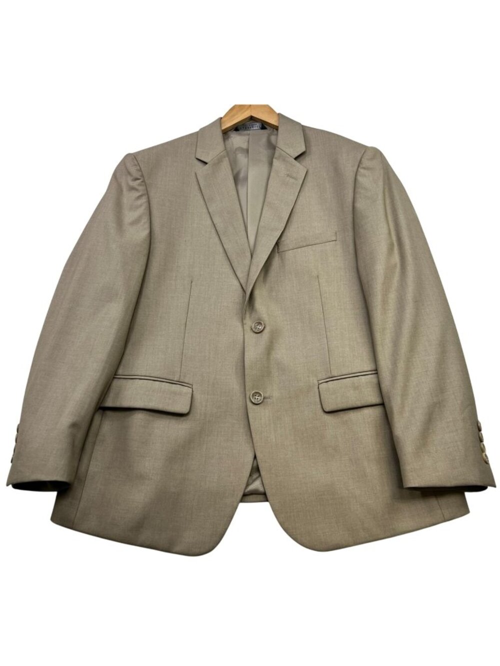 Caravelli Men's Slim Fit Two Button Blazer Sport Coat Long Sleeve Size 40S Tan